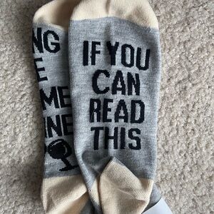 Gray and Cream Novelty Socks